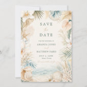 Elegante Kuststrand Fototrouw  Save The Date (Voorkant)