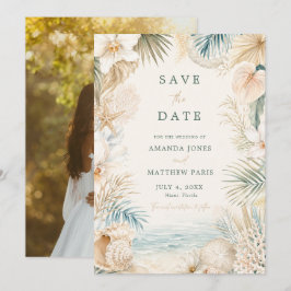 Elegante Kuststrand Fototrouw Save The Date
