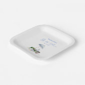 Elegante Kuststrand Picknick Bruidsborrel Papieren Bordje (Gebogen)