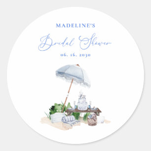 Elegante Kuststrand Picknick Bruidsdiner Ronde Sticker