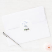 Elegante Kuststrand Picknick Bruidsdiner Ronde Sticker (Envelop)