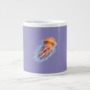 Elegante kwal oceaan fantasie illustratie grote koffiekop