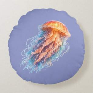 Elegante kwal oceaan fantasie illustratie rond kussen