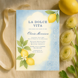 Elegante La Dolce Vita Italiaanse Bruiloftsborrel Kaart