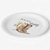 Elegante laarzen en bruisende bruids-shower papier papieren bordje (Gekanteld)