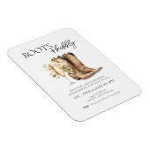 Elegante laarzen en bruisende bruids-shower uitnod magneet (Rechterzijde)