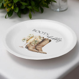 Elegante laarzen en bruisende bruiloft papieren bo bordje