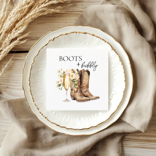 Elegante laarzen en bubbelig papieren servet