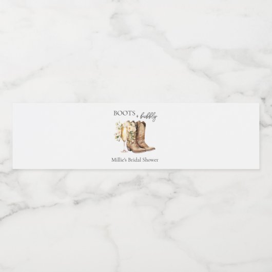 Elegante laarzen en bubbelig Vrijgezellenfeest Waterfles Etiket (Enkel label)