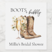 Elegante laarzen en bubbelig Vrijgezellenfeest Wijn Etiket (Enkel label)