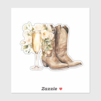 Elegante laarzen en bubbels op maat gemaakte vinyl sticker