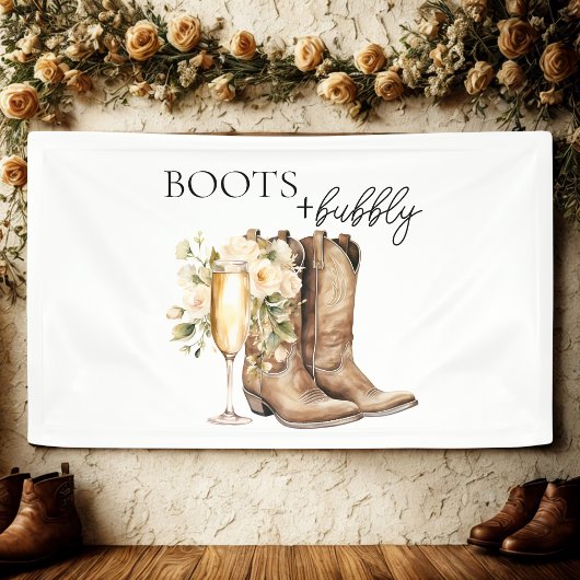 Elegante laarzen en Bubbly Wester Vrijgezellenfees Spandoek