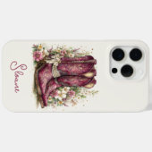 Elegante laarzen met gebloemde monogram Case-Mate iPhone case (Achterkant (horizontaal))