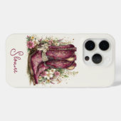 Elegante laarzen met gebloemde monogram Case-Mate iPhone case (Achterkant (horizontaal))