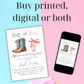 Elegante laarzen of bogen Blauw Roze Geslacht Onth Kaart