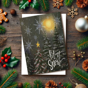 Elegante Laat het Sneeuwen Mooie Kerst Inspiratie Kaart