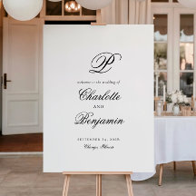 Elegante Laatste Naam Initiaal Trouw Welkom Bord