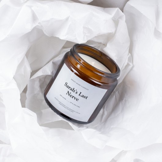 Elegante label voor kaars 'Laatste Zenuw' vierkant