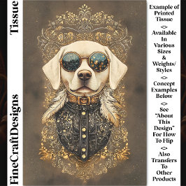 Elegante Labrador Hond, Gouden filigraan CM3 Decou Tissuepapier