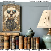 Elegante Labrador Hond, Gouden filigraan CM3 Decou Tissuepapier