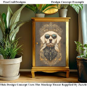 Elegante Labrador Hond, Gouden filigraan CM3 Decou Tissuepapier