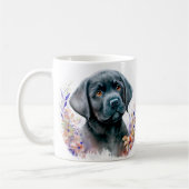 Elegante labrador retriever bloemenpuppy hond koffiemok (Links)