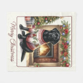 Elegante labrador retriever hond Vrolijk Kerstfees Fleece Deken (Voorkant (Horizontaal))