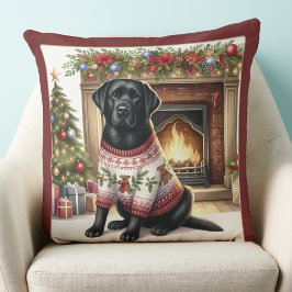 Elegante labrador retriever kerst puppy hond kussen