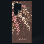 Elegante Laburnum Cascade Samsung Galaxy Hoesje<br><div class="desc">Een trapsgewijze weergave van Laburnum bloemen, het mengen van zachte gouden en roze tinten tegen een diepe, rijke achtergrond.</div>