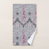 Elegante Lace Roze Bloemen Shabby Chic Bad Handdoek (Handdoek)
