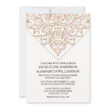 Elegante Lace Scroll Swirl Moderne Eenvoudige Huwe