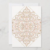 Elegante Lace Scroll Swirl Moderne Eenvoudige Huwe Kaart (Achterkant)