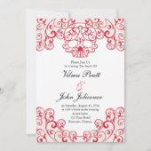 Elegante Lace Skull Calavera Invitation Kaart in h (Voorkant)