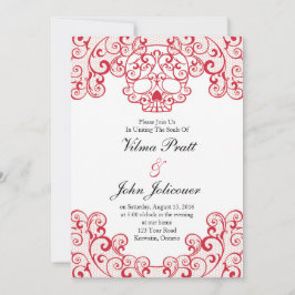 Elegante Lace Skull Calavera Invitation Kaart in h
