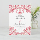 Elegante Lace Skull Calavera Invitation Kaart in h (Staand voorkant)