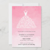 Elegante Lacy Bruidsjurk Roze Ombre Feestdagenkaart (Voorkant)