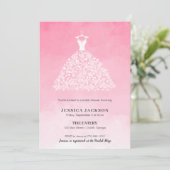 Elegante Lacy Bruidsjurk Roze Ombre Feestdagenkaart (Staand voorkant)