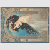  Elegante Lady Art Nouveau Gold Ephemera Tissuepapier (Voorkant)