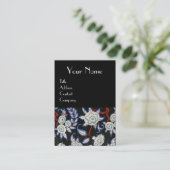 ELEGANTE LADY/FLORAAL DRESS MET ZWARTE WITTE STROM VISITEKAARTJE (Staand voorkant)