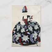 ELEGANTE LADY/FLORAAL DRESS MET ZWARTE WITTE STROM VISITEKAARTJE (Achterkant)