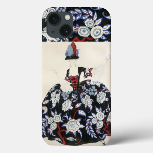 ELEGANTE LADY FLORAL DRESS MET ZWARTE WITTE STROME Case-Mate iPhone CASE (Achterkant)