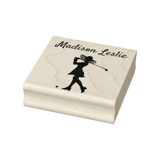 Elegante Lady Golfer naam Rubberstempel (Stempel)