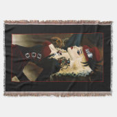Elegante Lady Steampunk Victoriaanse Rode Klokwerk Deken (Voorkant)