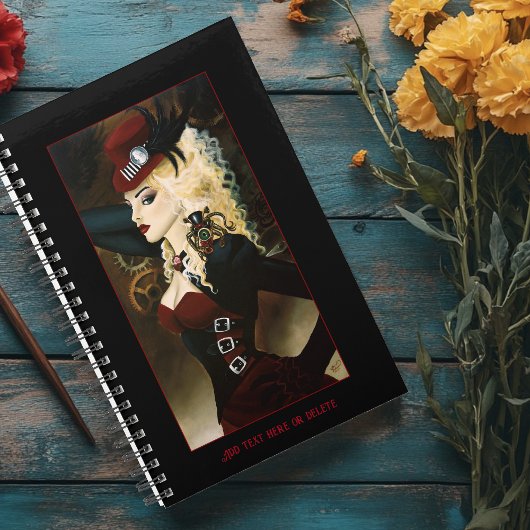 Elegante Lady Steampunk Victoriaanse Rode Klokwerk Planner