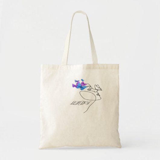 Elegante LADY-typografie boodschappentas | Minimaa Tote Bag (Voorkant)