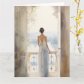 Elegante Lakeside Verjaardag Kaart (Gele Bloem)