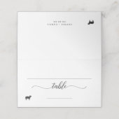 Elegante Lam Meal Option Wedding Place Card Plaatskaartje (Buitenkant ongevouwen)