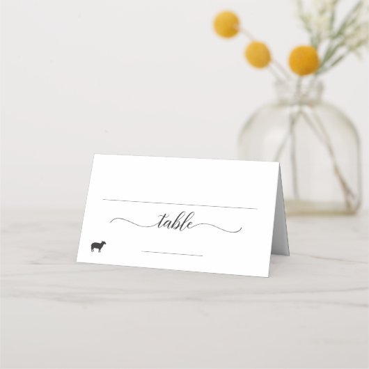 Elegante Lam Meal Option Wedding Place Card Plaatskaartje (Voorkant)