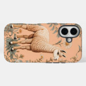Elegante Lama en Daisy bloemen op perzik Case-Mate iPhone Case (Achterkant (horizontaal))