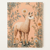 Elegante Lama en Daisy bloemen op perzik Planner (Achterkant)